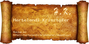 Hertelendi Krisztofer névjegykártya